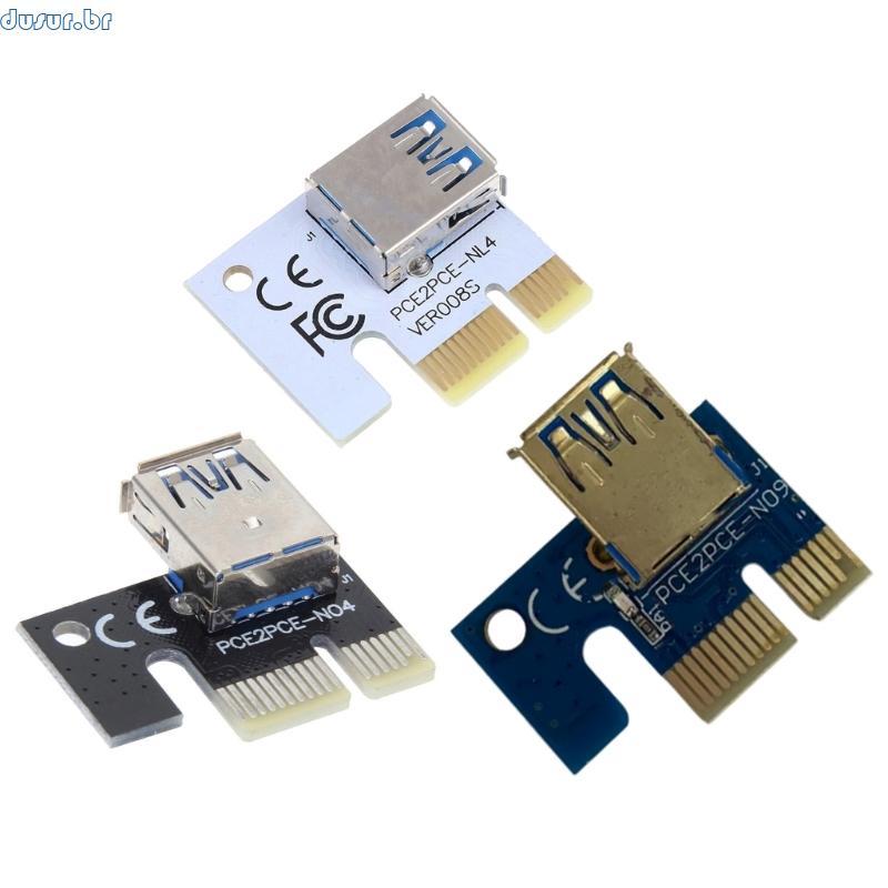 dusur9 PCI Para Express 1X A 16X Extender Adaptador De 6 Pinos USB 3 0 PCIE X1 Placa Gráfica Ri