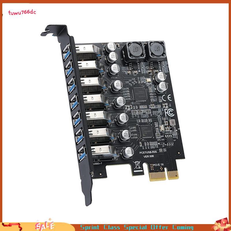 [Entrega Rápida BR] Adaptador USB 3.2 Pci Express E Para 7 Portas USB3 Gen1 Placa Adaptadora De Expansão-Extender Card