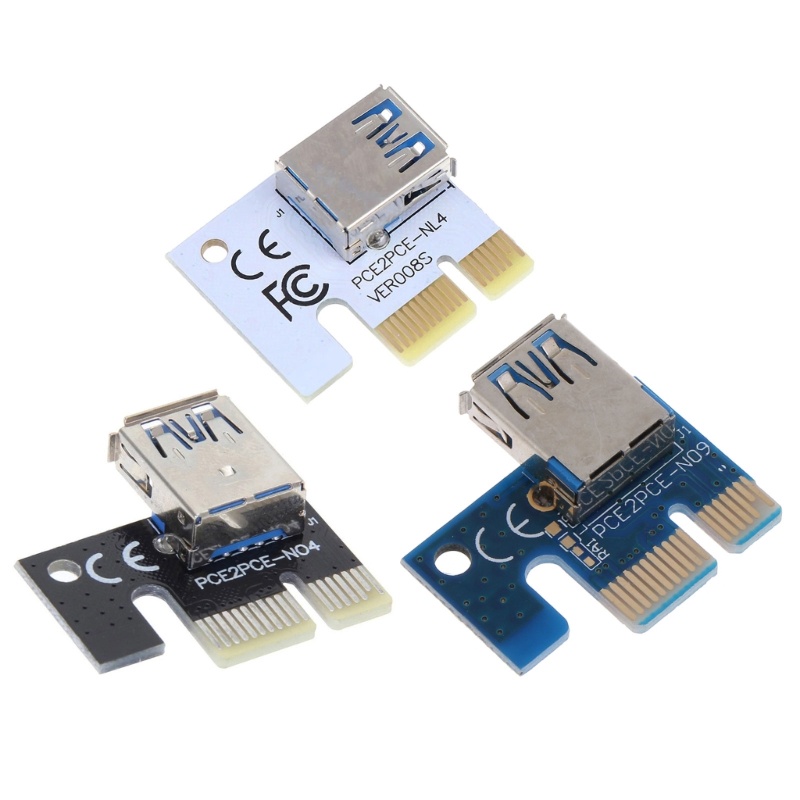 YYS PCI-E Riser Card Para Express 1X A 16X Extender Adaptador De 6 Pinos GPU Mining USB