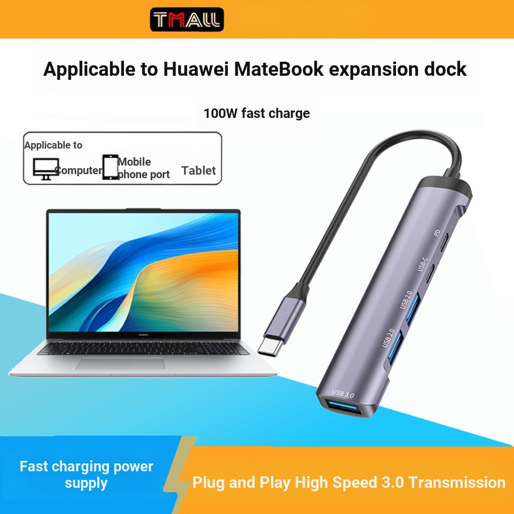 Adequado para Huawei typec Docking Station Laptop usb Extender Multi-Interface Materbook14/d16 Splitter HUB3.0 para u Di