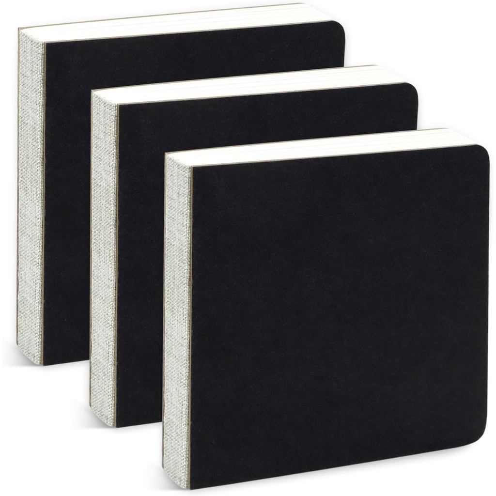 Owevvin 3 Pcs Mini Water Color Paper Notebook, Square 3.9X3.9 Travel Size Portable Watercolor Paper Pad, 90 Sheets 300 G
