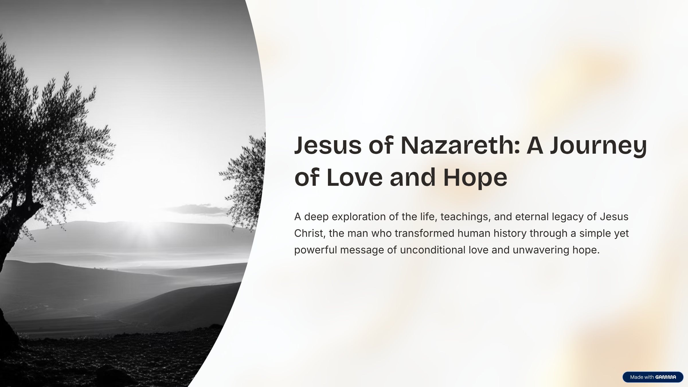Jesus of Nazareth: A Journey of Love and Hope