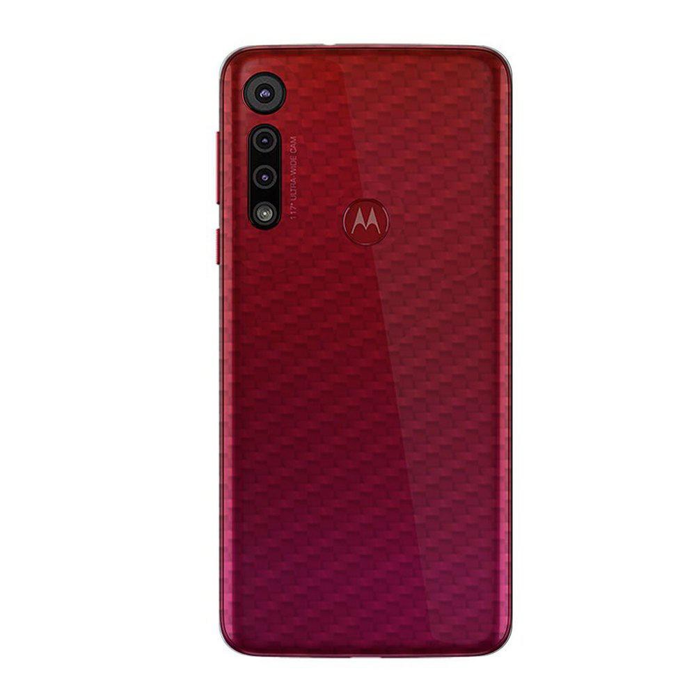 KIT 02 PELÍCULAS TRASEIRA DE FIBRA CARBONO TRANSPARENTE  PARA MOTOROLA MOTO G8 POWER