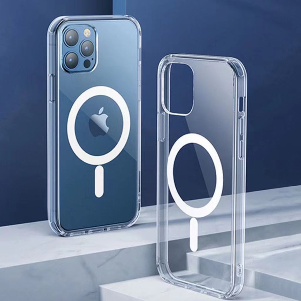 Capa Magnética Magsafe Para Carregar Indução Transparente Capinha P iPhone Mag Case 11 12 13 14 15 PRO MAX