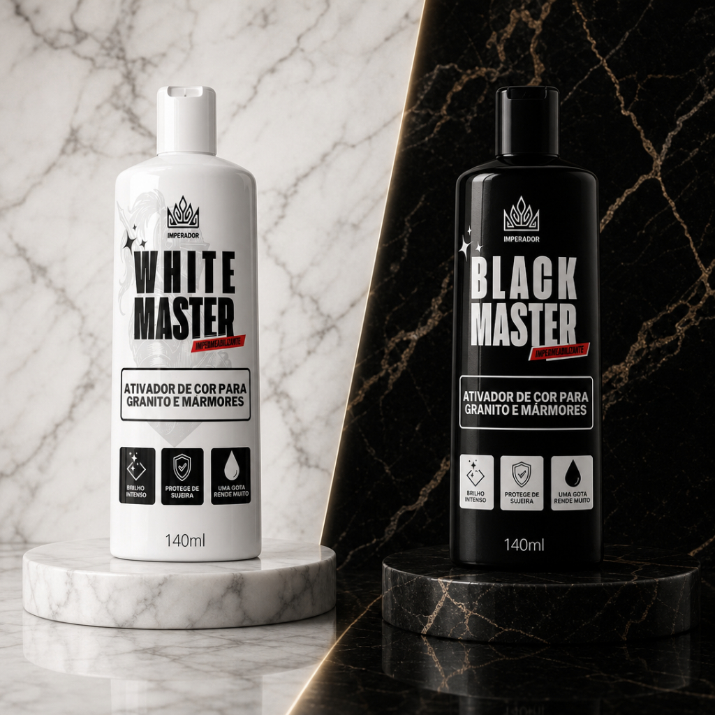 Intensificador Cor Mármore Granito Ativador Revitalizador Black  Active White Pedras Claras  Escuras140mL