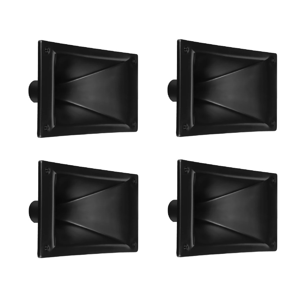 Kit 4 Corneta Plástica Retangular Rosca 1 Polegada P/ Driver D250x D250 Trio D220 D202 LC 100 Preto