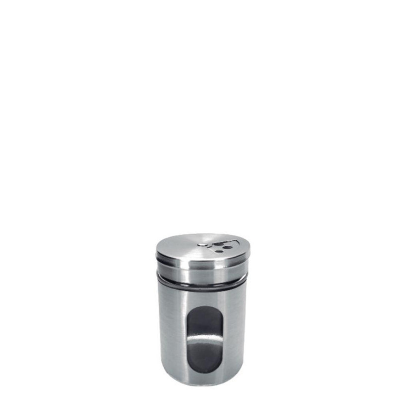 PORTA CONDIMENTOS INOX 94ML C/ VISOR VIDRO