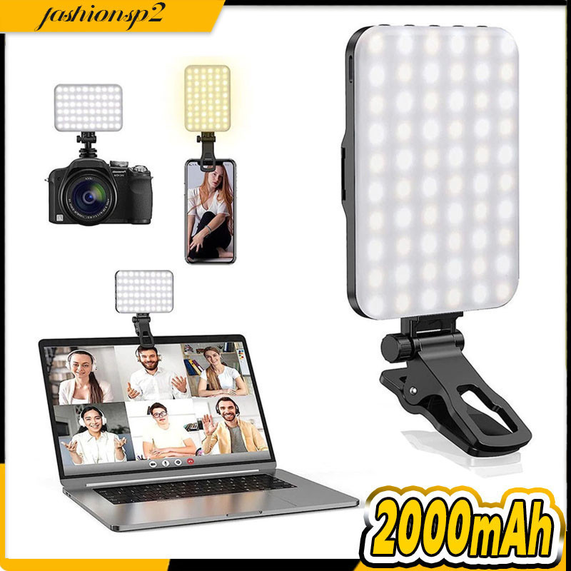 Luz De LED Portátil Para Selfie Com Carregamento De Clipe 60 Leds 2000mAh USB Portátil Laptop Celular Fotografia