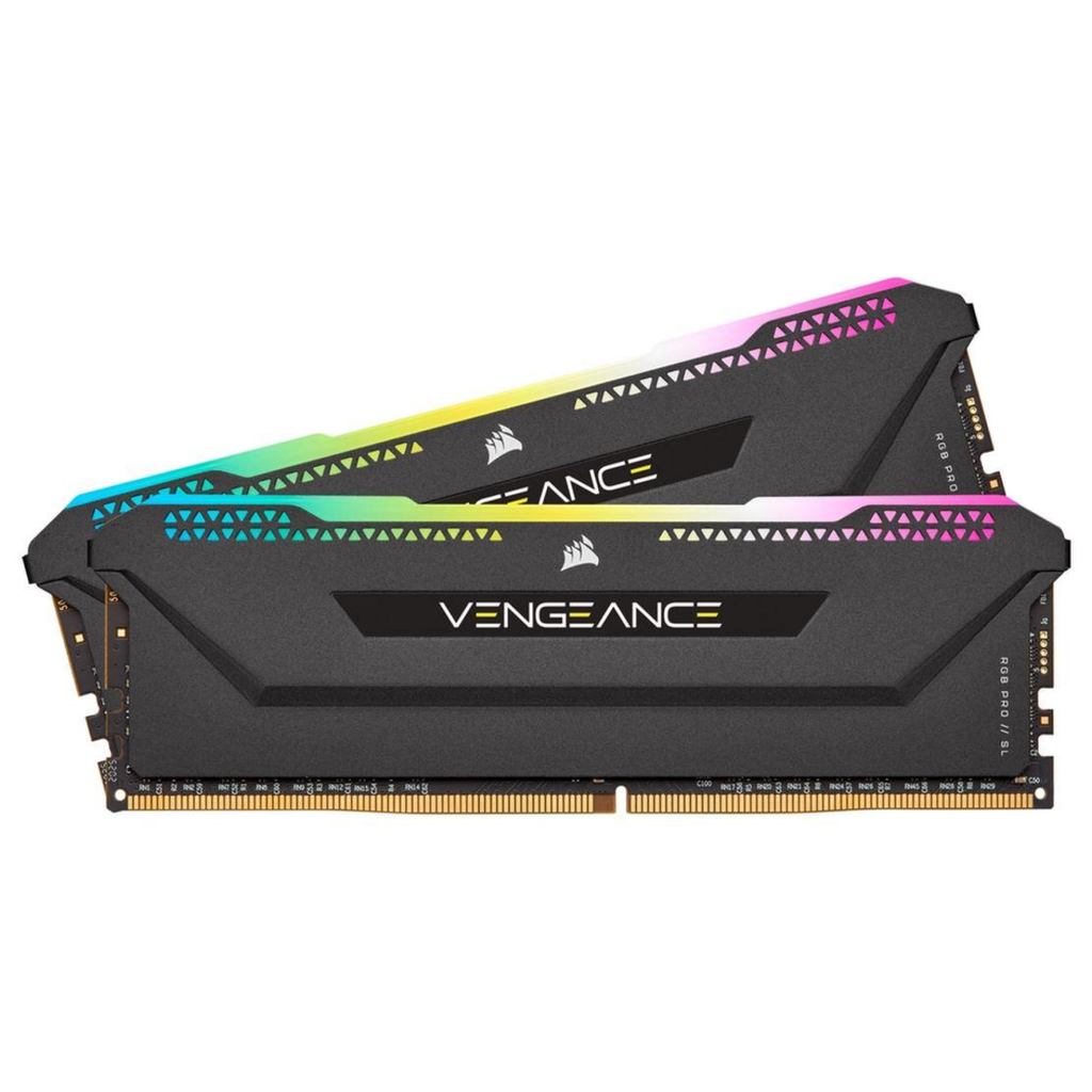 CORSAIR VENGEANCE RGB PRO SL DDR4 Memory 16GB (8GB×2) Up to 3200MHz, Intel XMP Compatible, CL16 for Desktop PC, Black CM