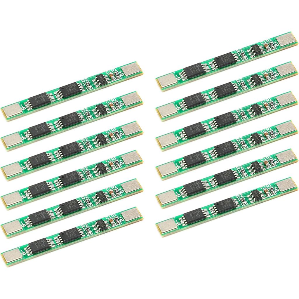 12 Peças Placa de Proteção de Bateria de Lítio 1S 3.7V 4A PCB BMS para Célula de Bateria de Lítio Li-ion Dual MOS
