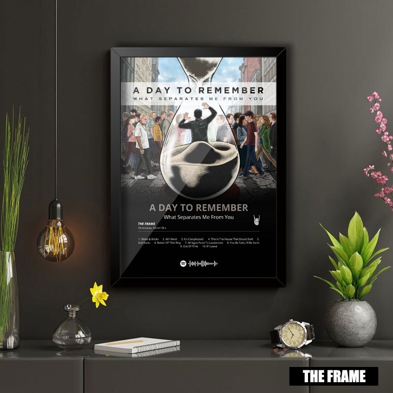 Quadro Decorativo A4/A3 Spotify a Day To Remember Album What Separates Me From You