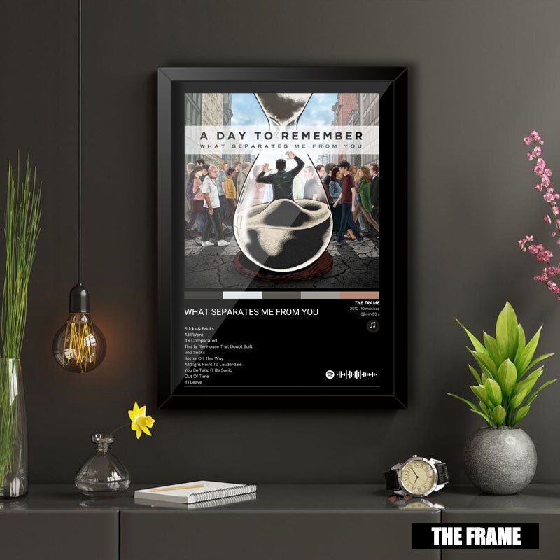 Quadro Decorativo A4/A3 Spotify A Day To Remember Album What Separates Me From You