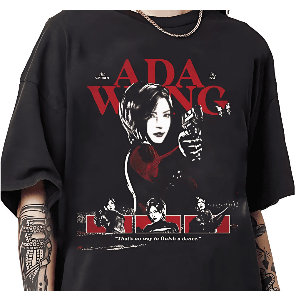 [Camiseta Premium em Algodão Puro]TT Unissex Estilo Terror Game – Blusa inspirado em Resident Evil 4 Separate Ways Ada