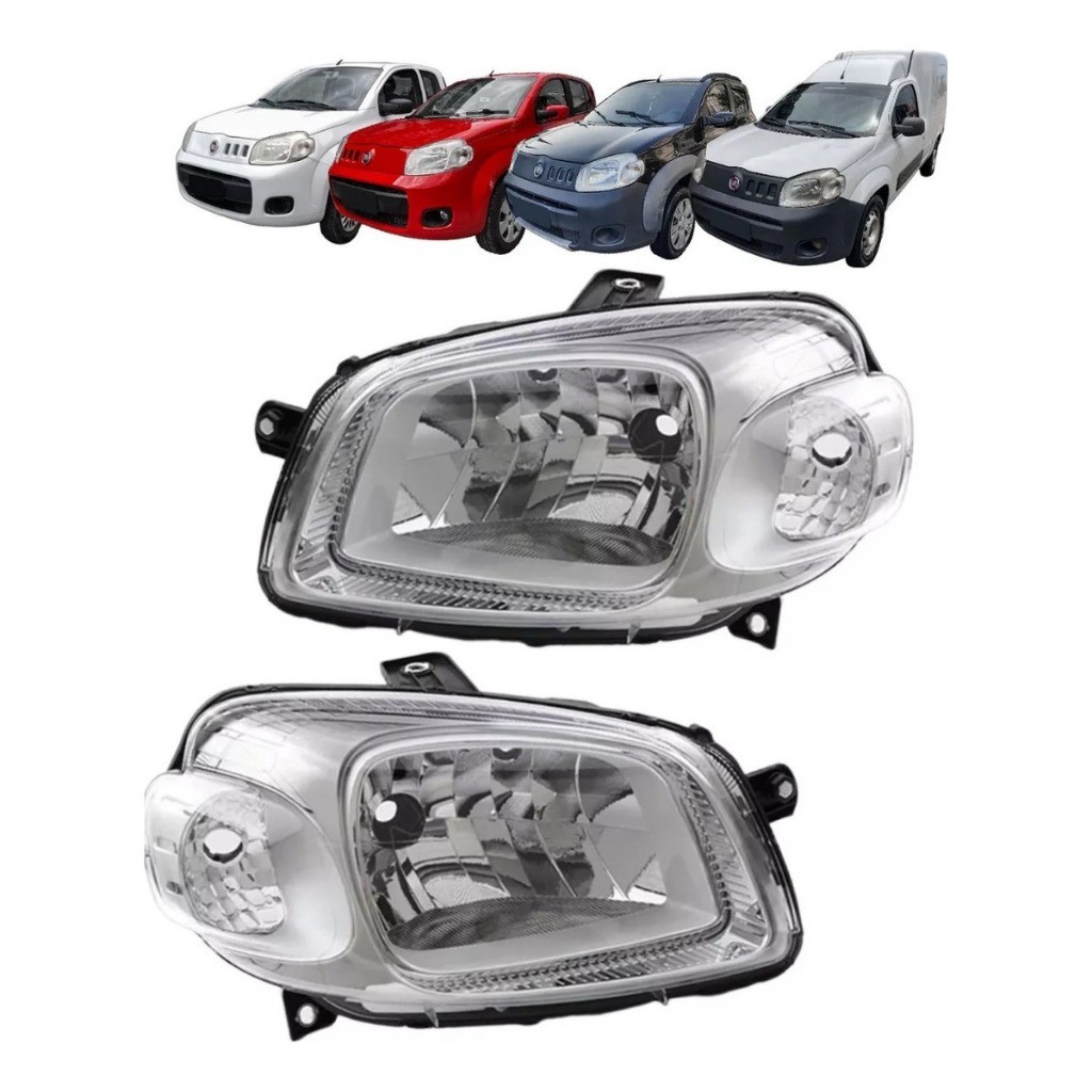 Farol Uno  Way Vivace Attractive 2014 a 2011 Máscara Cromada Foco Simples Fiorino Ano 2011 á  2021