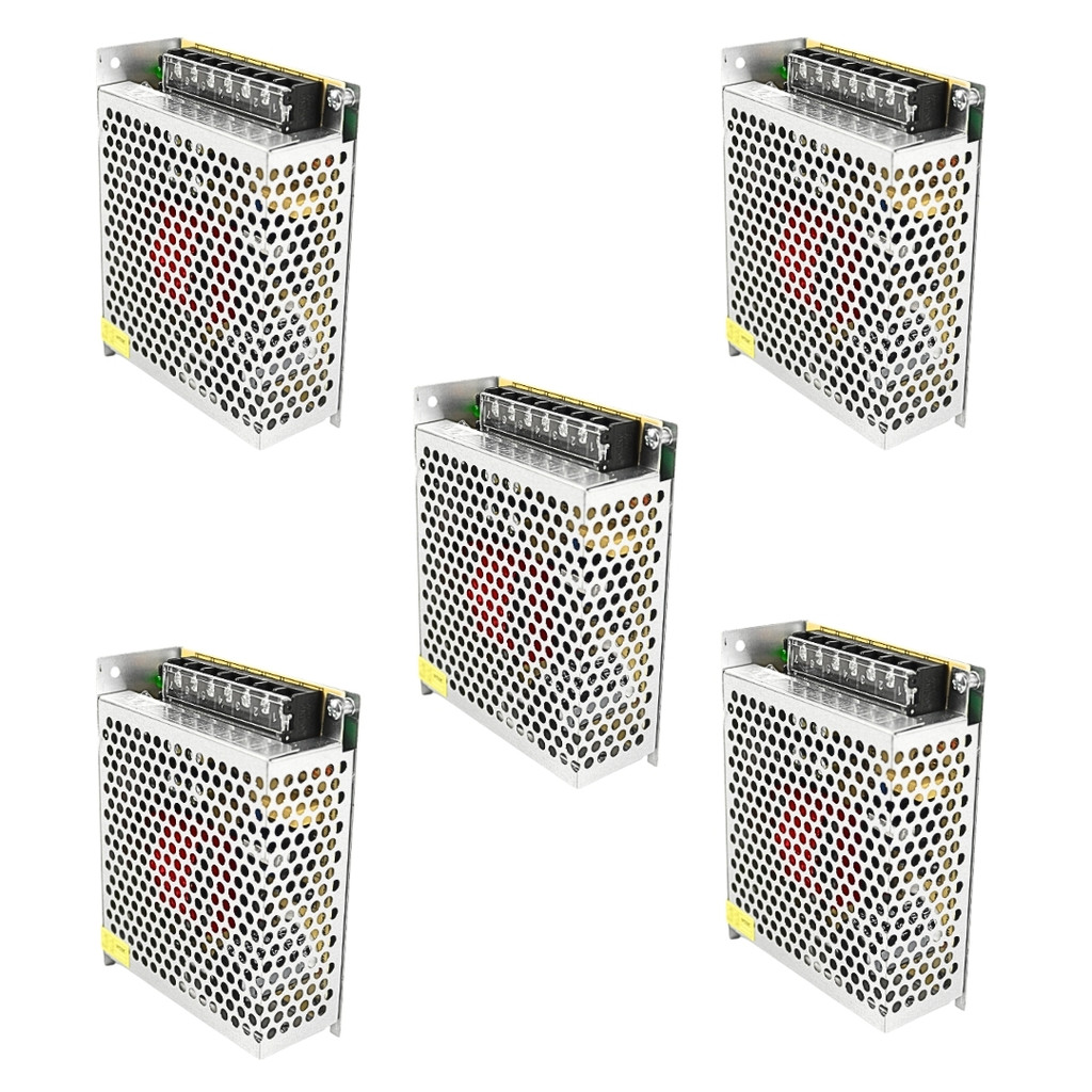 Kit 5 Fonte Chaveada Estabilizada 24v 5a 120w Bivolt Automatica