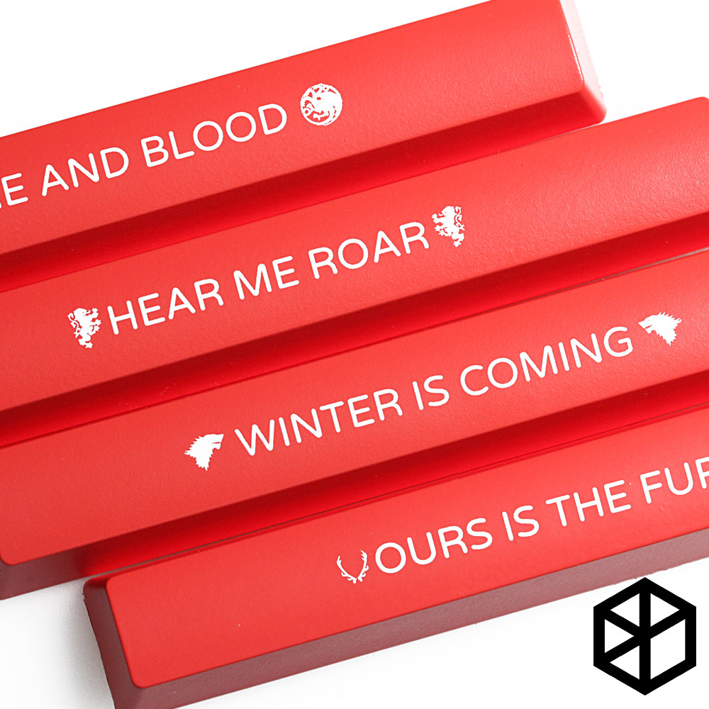 Teclado mecânico exclusivo translúcido Keycap vermelho preto grande posição da chave de volta ao carro Game of Thrones c