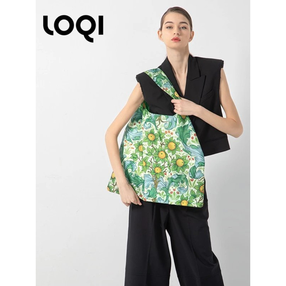 Museum LOQI alemão série 2023 novo estilo moda saco ecológico dobrável grande capacidade compras carga rolamento 20kg