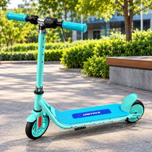 Patinete Elétrico Infantil Azul 150W Rodas 6 Polegadas Dobrável Unitoys
