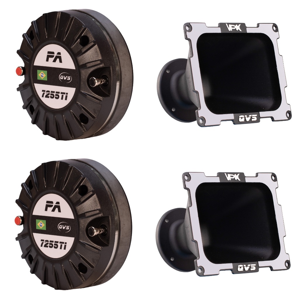 2 Driver Titânio 7255ti Trio 150W Rms + 2 Cone QVS 2117 Som Automotivo Som Profissional Line Array