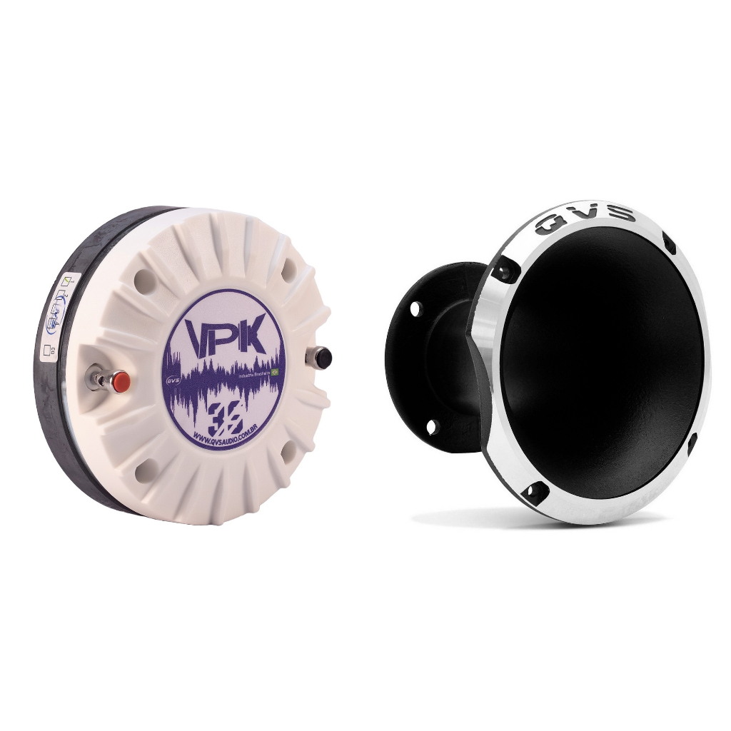 Driver TI QVS 35VPK 150W Rms Titanio + Cone QVS 1450 Som Automotivo Som Profissional Line Array