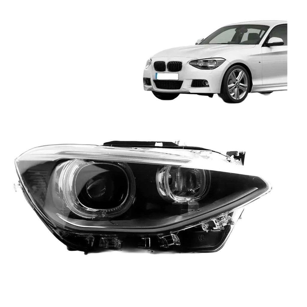 Farol Bmw Série 1 2013 2014 15 Com Xenon E Led Lado Direito