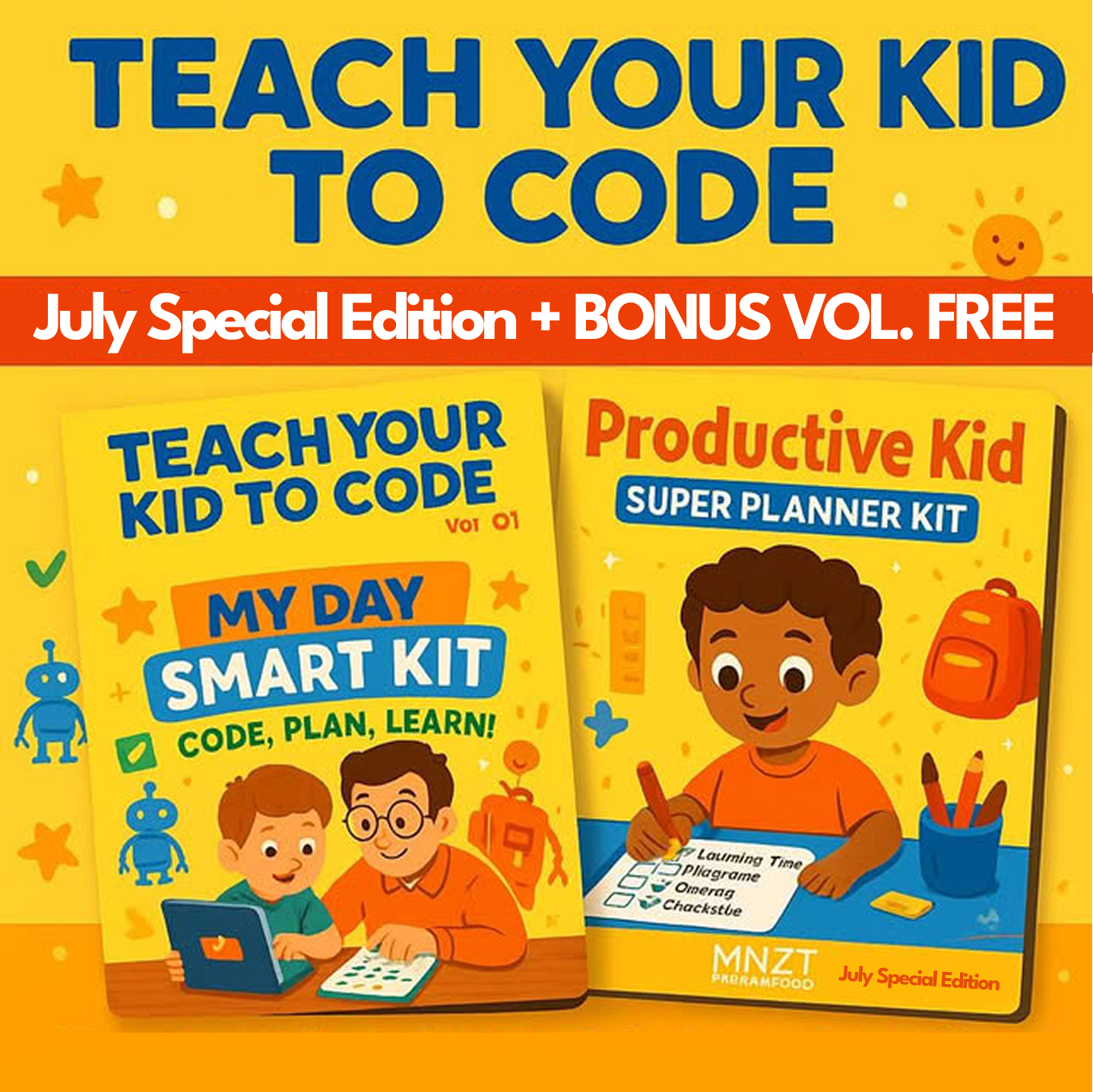 Teach Your Kid to Code July Special Edition - Productive Kid: Super Planner Kit.