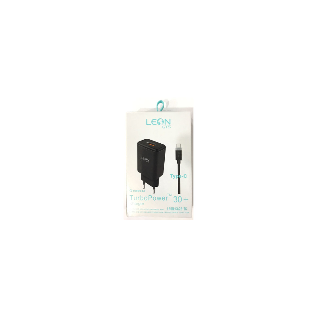 KIT CARREGADOR TURBO POWER + CABO TIPO C  LEON-CA23-TC
