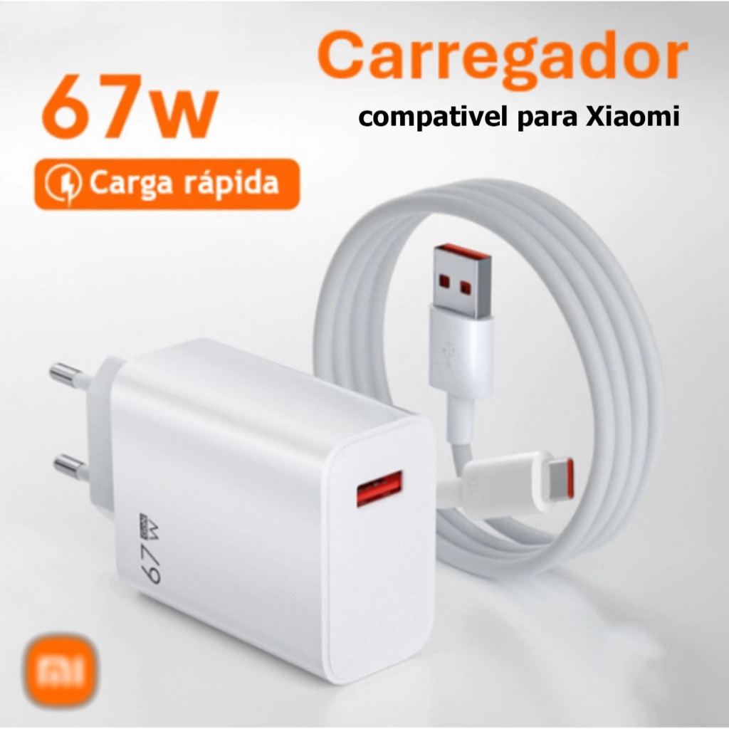 Carregador turbo compatível para Xiaomi 67w/120w