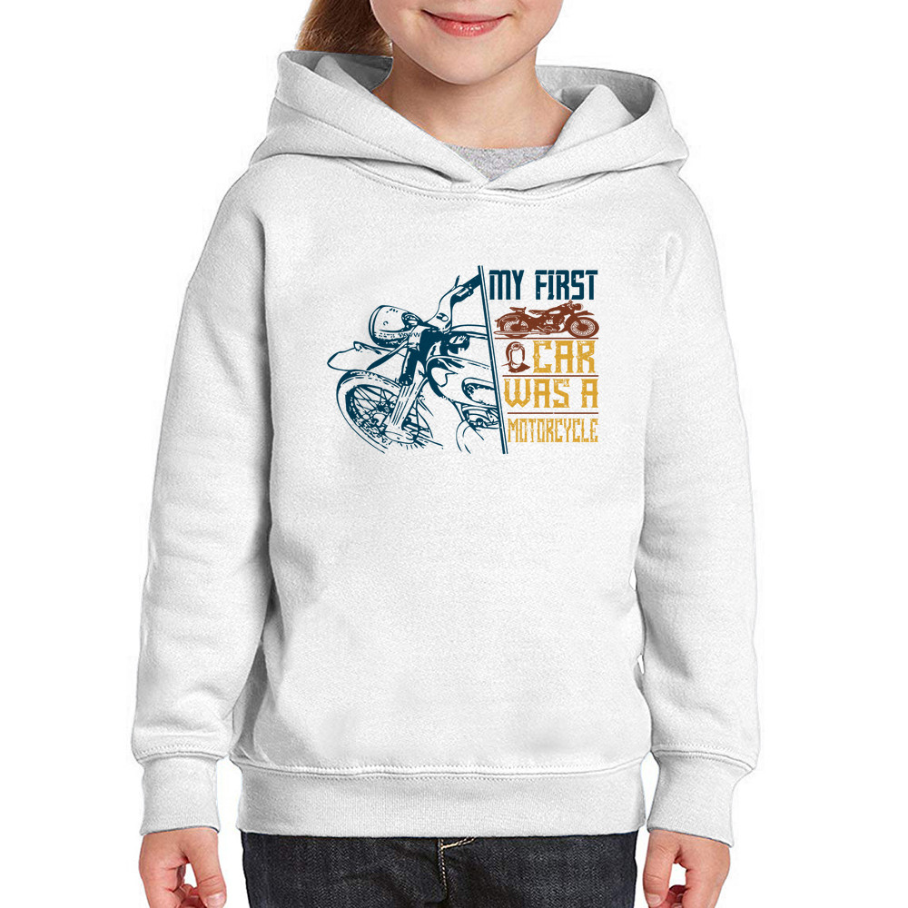 Moletom Infantil My First Car Was A Motorcycle Blusa Frio