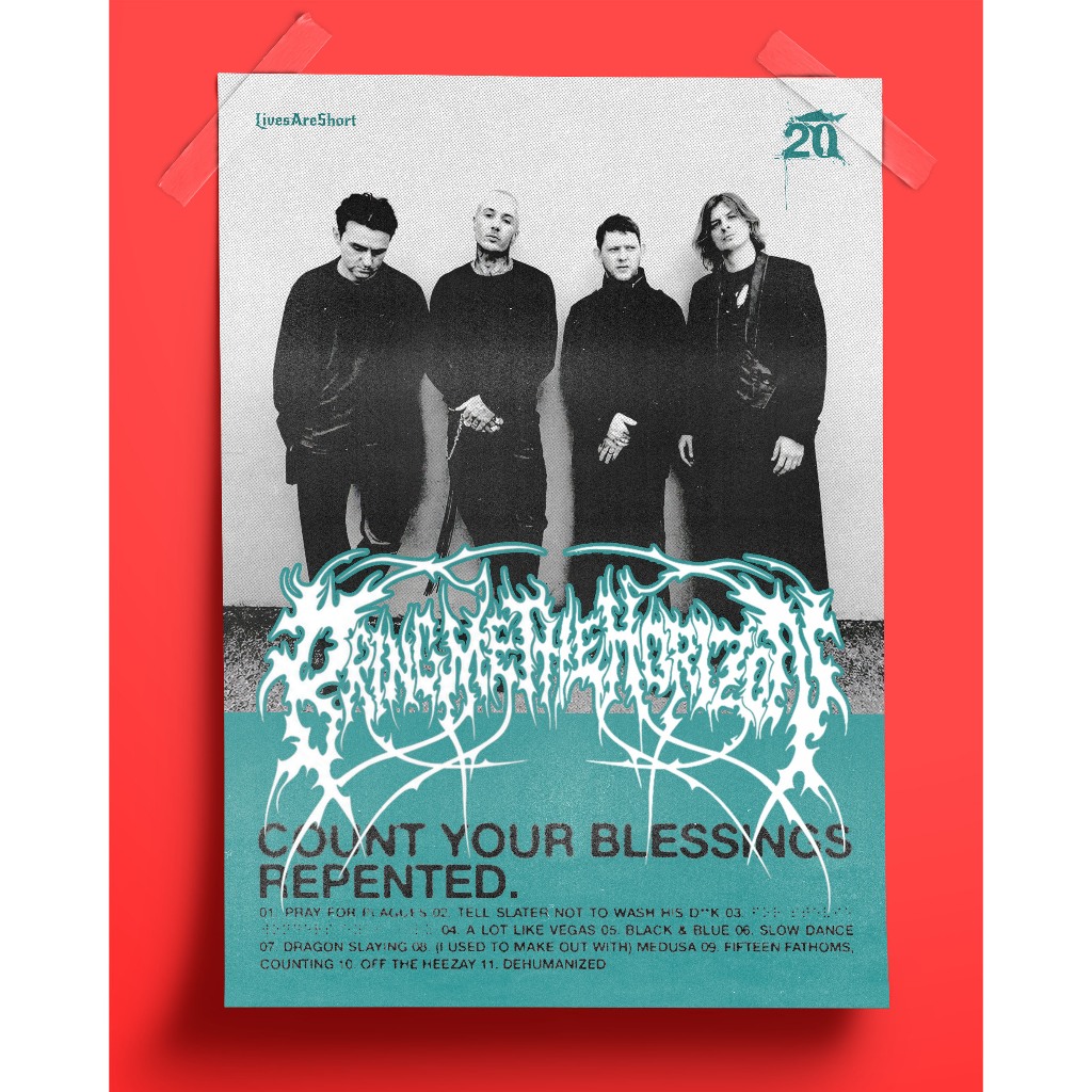 Poster BRING ME THE HORIZON COUNT YOUR BLESSINGS REPENTED  tamanho A3