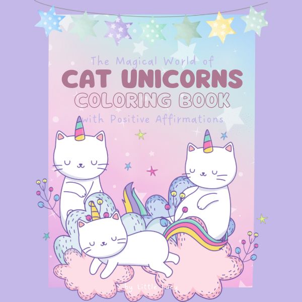 Magical Cat Unicorns Coloring Book – Instant Download