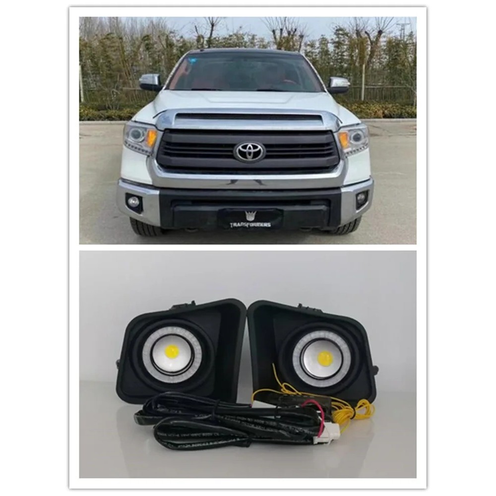 Conjunto De Luz De Nevoeiro LED Para Toyota Tundra 2014 2015 2016 2017 2018 2019 2020 Amortecedor Dianteiro Lâmpada Anjo