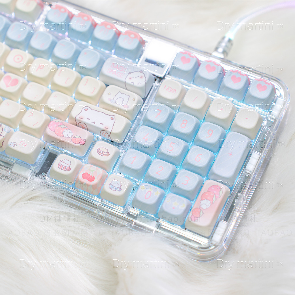 MOC Keycap Bichon Dog Cute Ball Cap PBT redondo completo sublimação de cinco pontas 68 75 84 87 98 108