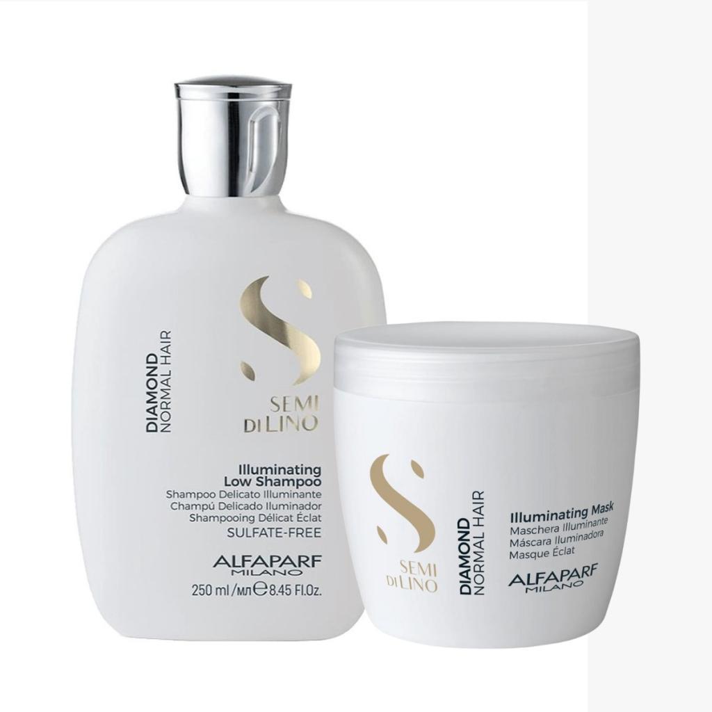 Kit Alfaparf Illuminating Diamond Shampoo 250ml + Máscara Illuminating Diamond 500ml