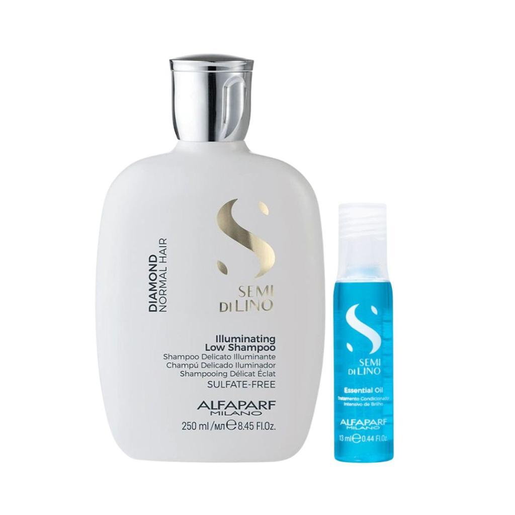 Kit Alfaparf Shampoo Semi Di Lino Illuminating Diamond 250ml + Grátis Ampola Semi Di Lino 13ml
