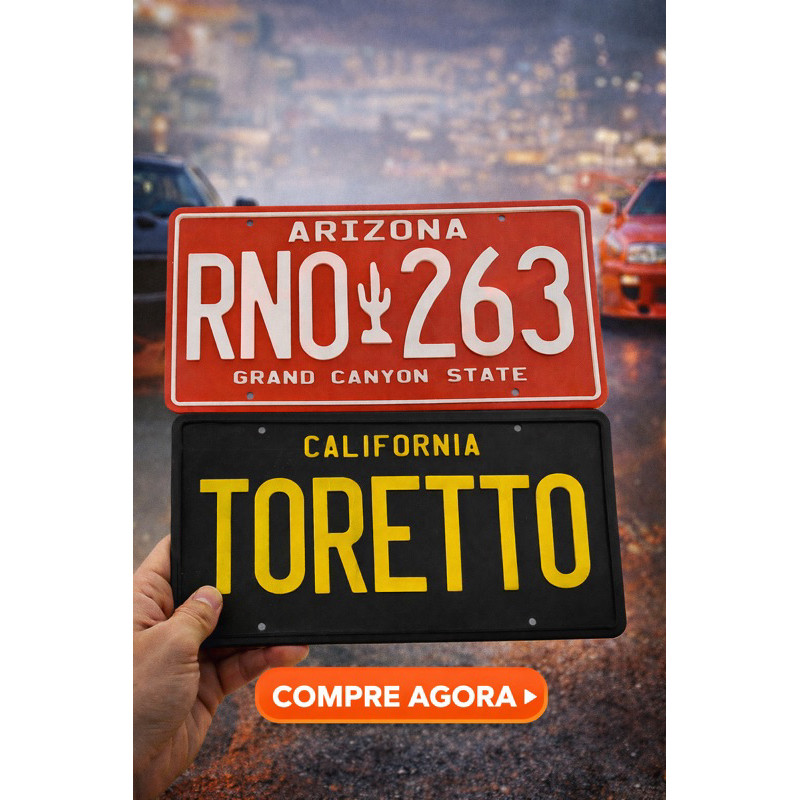 ️ Placas Decorativas Bryan O’Connor – Eclipse & Charger Toretto | Velozes e Furiosos ️