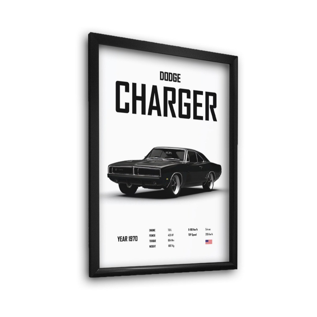 Quadro Decorativo Carro Dodge Charger Poster em Alta Definição