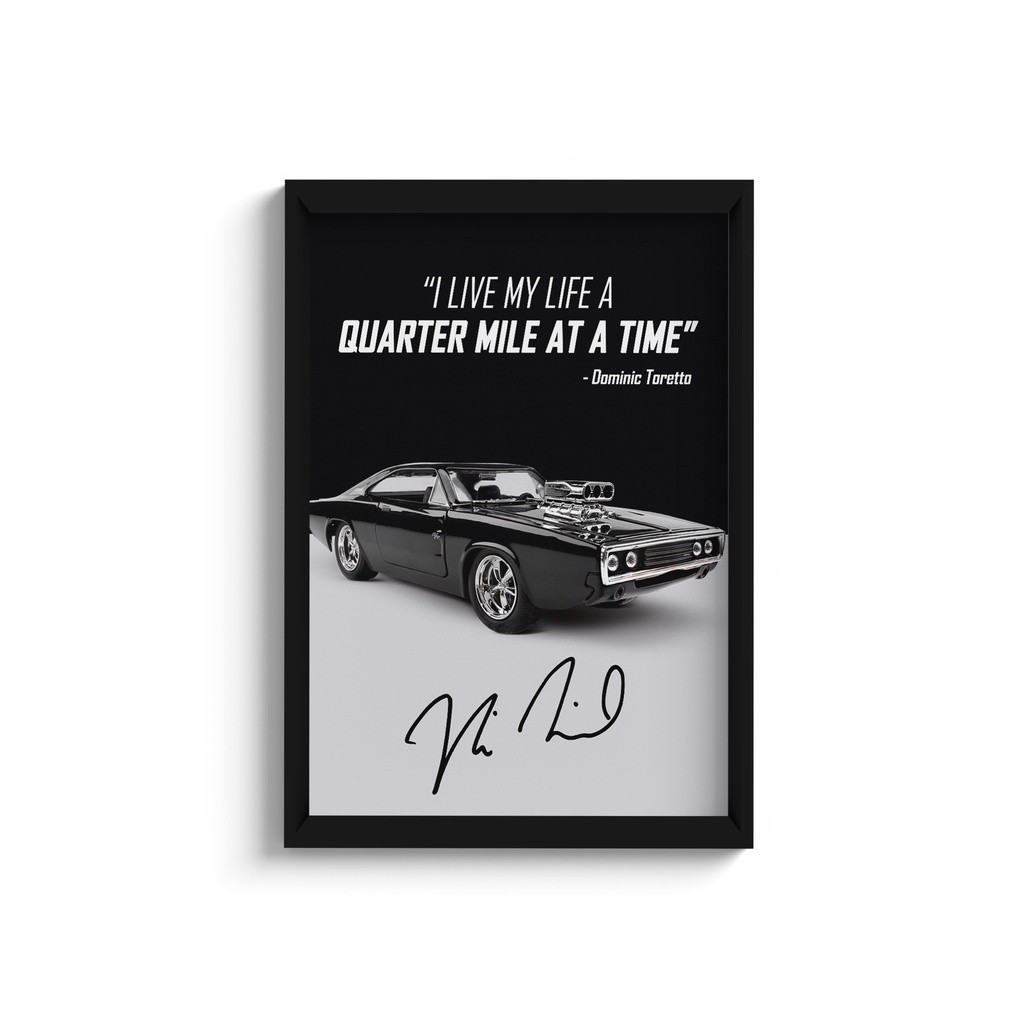 Quadro Dominic Toretto Carro Dodge Charger Velozes E Furiosos C/ Moldura