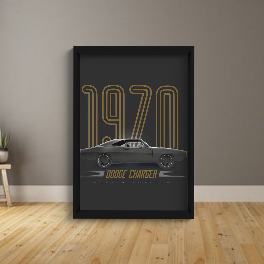 Quadro Dodge Charger R/t 1970 Toretto C/ Moldura Vidro