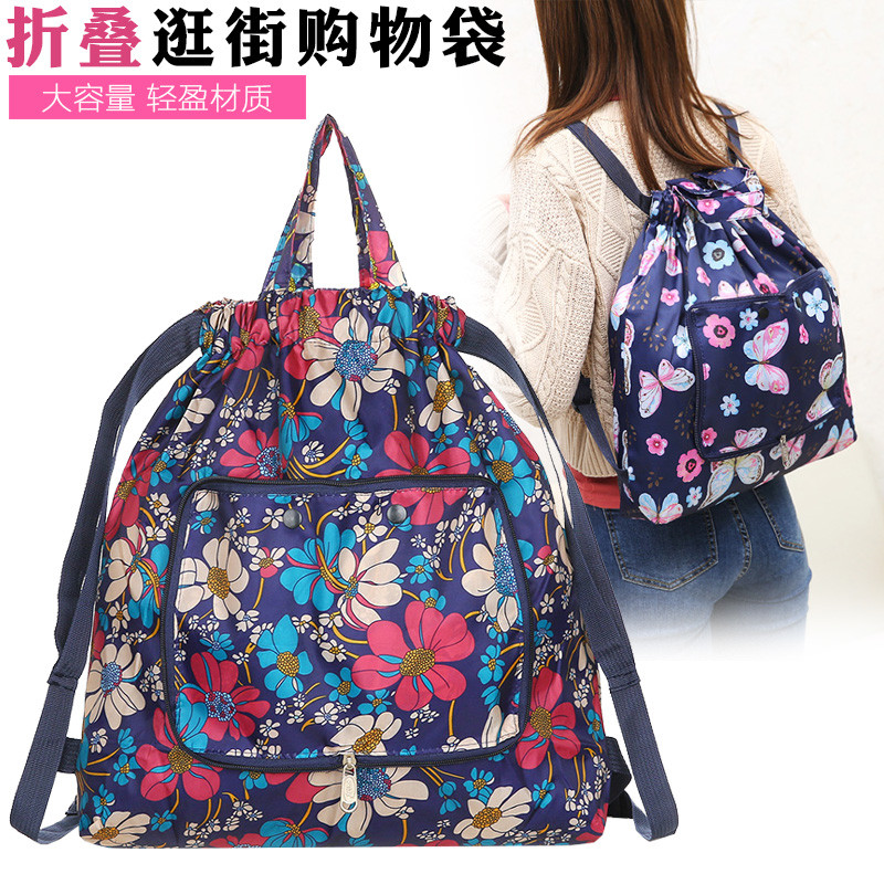 2021 Oxford pano dobrável saco multifuncional à prova dwaterproof água dobrável mochila feminina leve saco de armazename