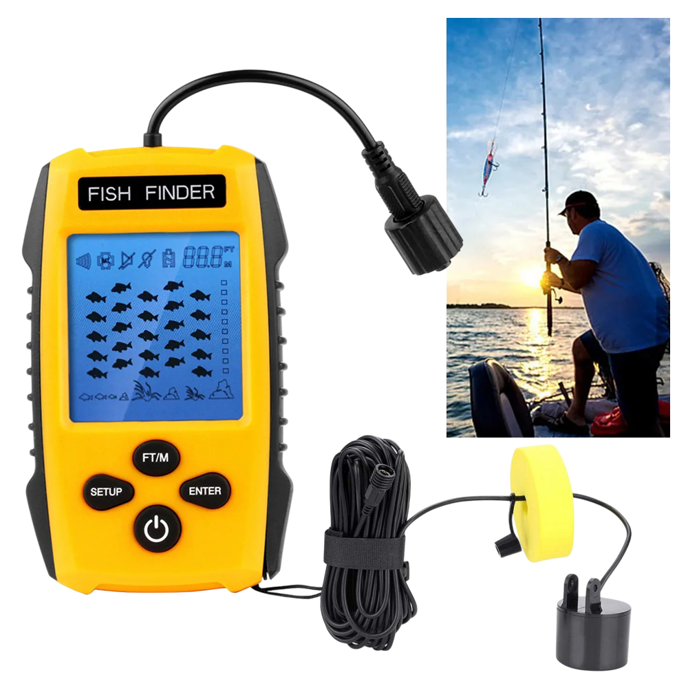 Localizador Portátil de Peixes com Tela LCD e Sensor Sonar de Alta Precisão – BOM6807