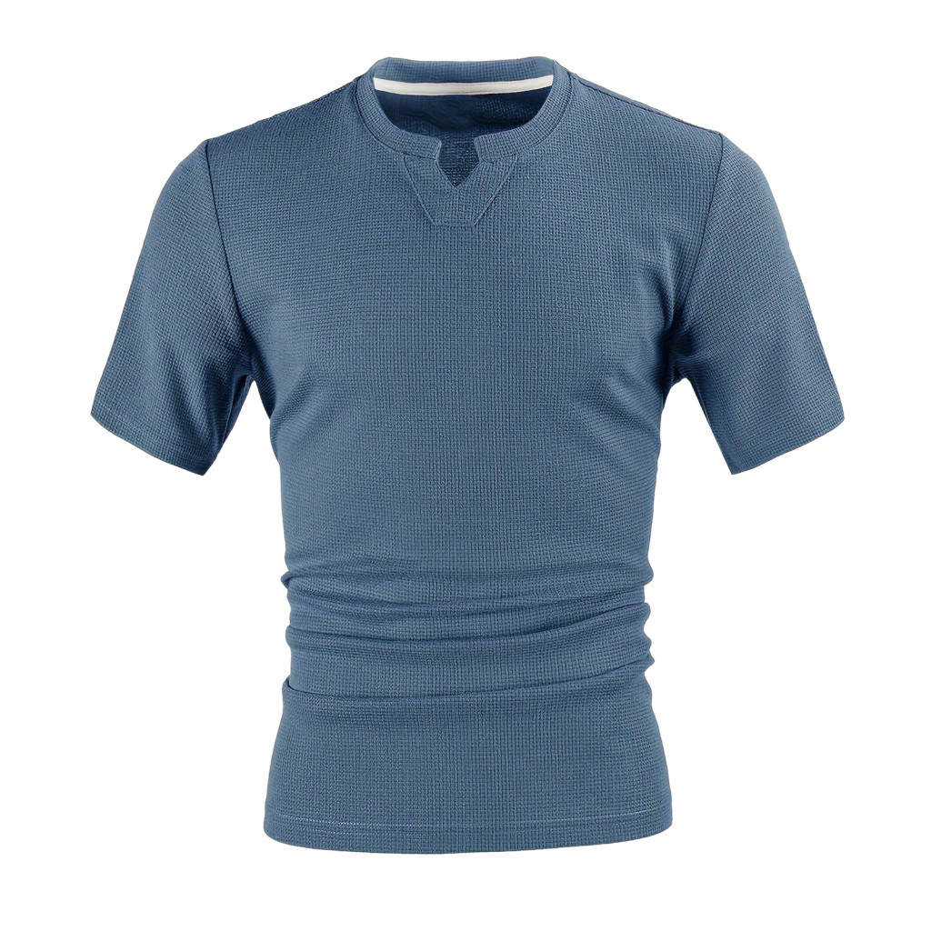 Regular Fit Men T-shirt Clothing Men's V-neck Short Sleeve Slim Soft Breathable Summer Casual Tee Solid Color Daily Wear