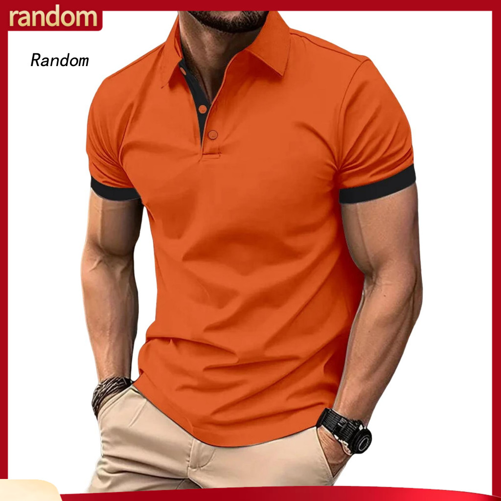 Regular Style Men Top Men's Casual Lapel Short Sleeve Shirt Loose Fit Pullover Daily Wear Summer Tee Comfortable for Sou