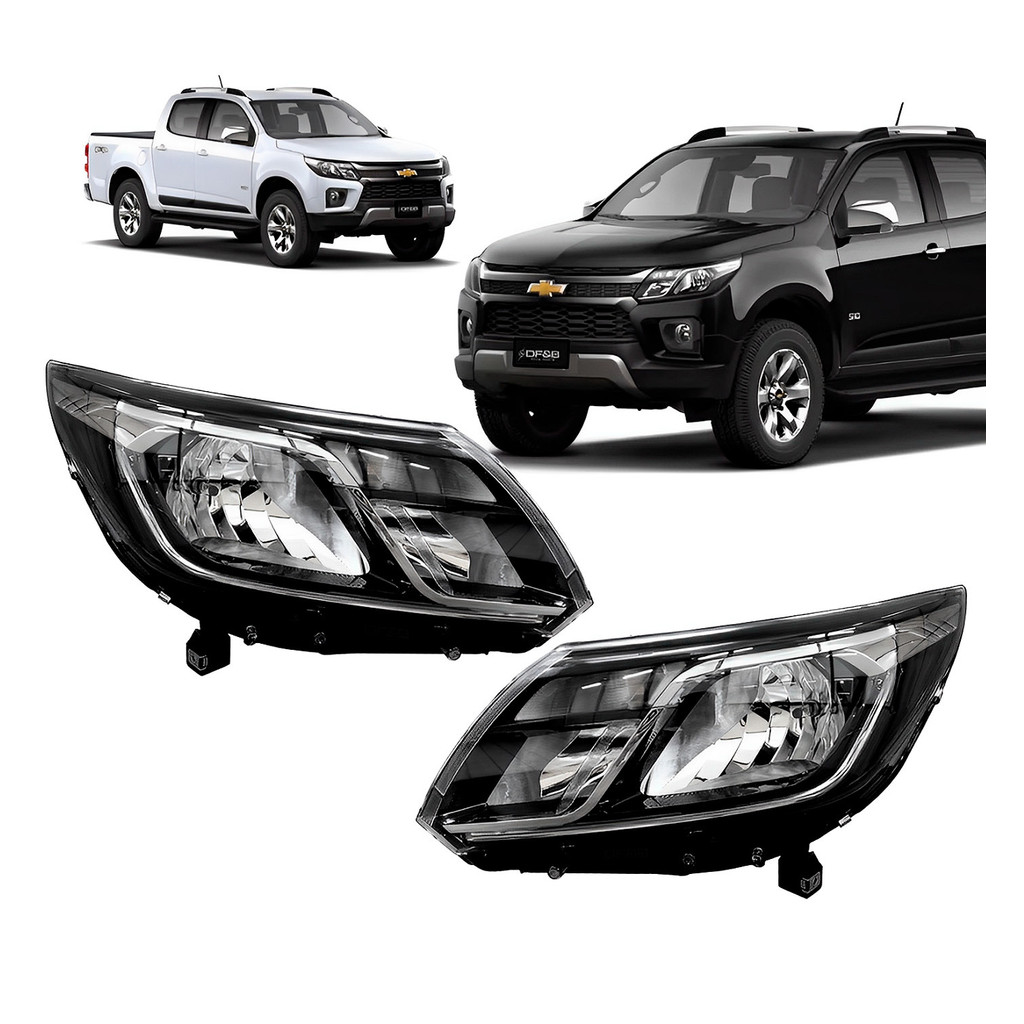 Farol S10 Ltz Dianteiro 2021 2022 2023 2024 Máscara negra