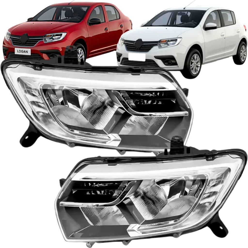 Par Farol Principal Para Renault Sandero 2020 2021 2022 2023 À 2024 Com Led