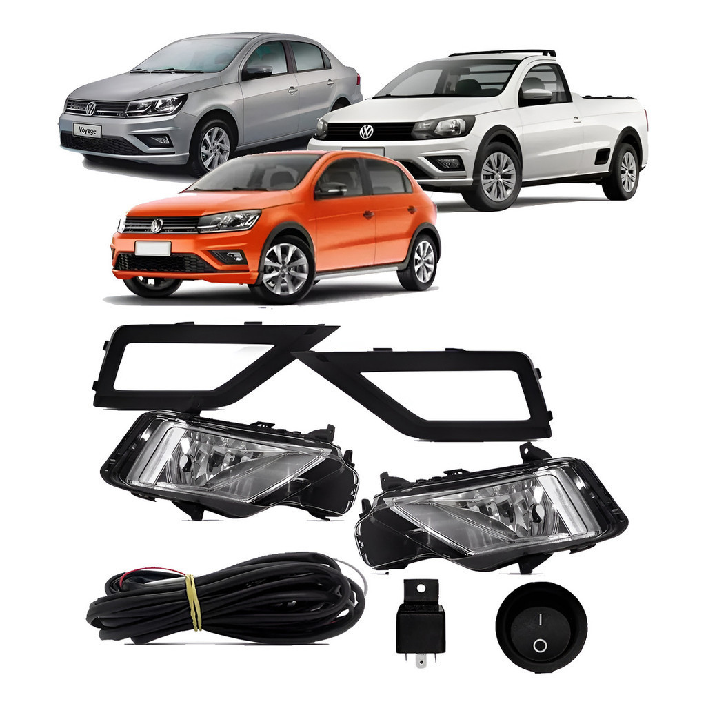Kit Farolete Milha Gol Voyage G8 2018 2019 A 2021 2022 2023 Branco