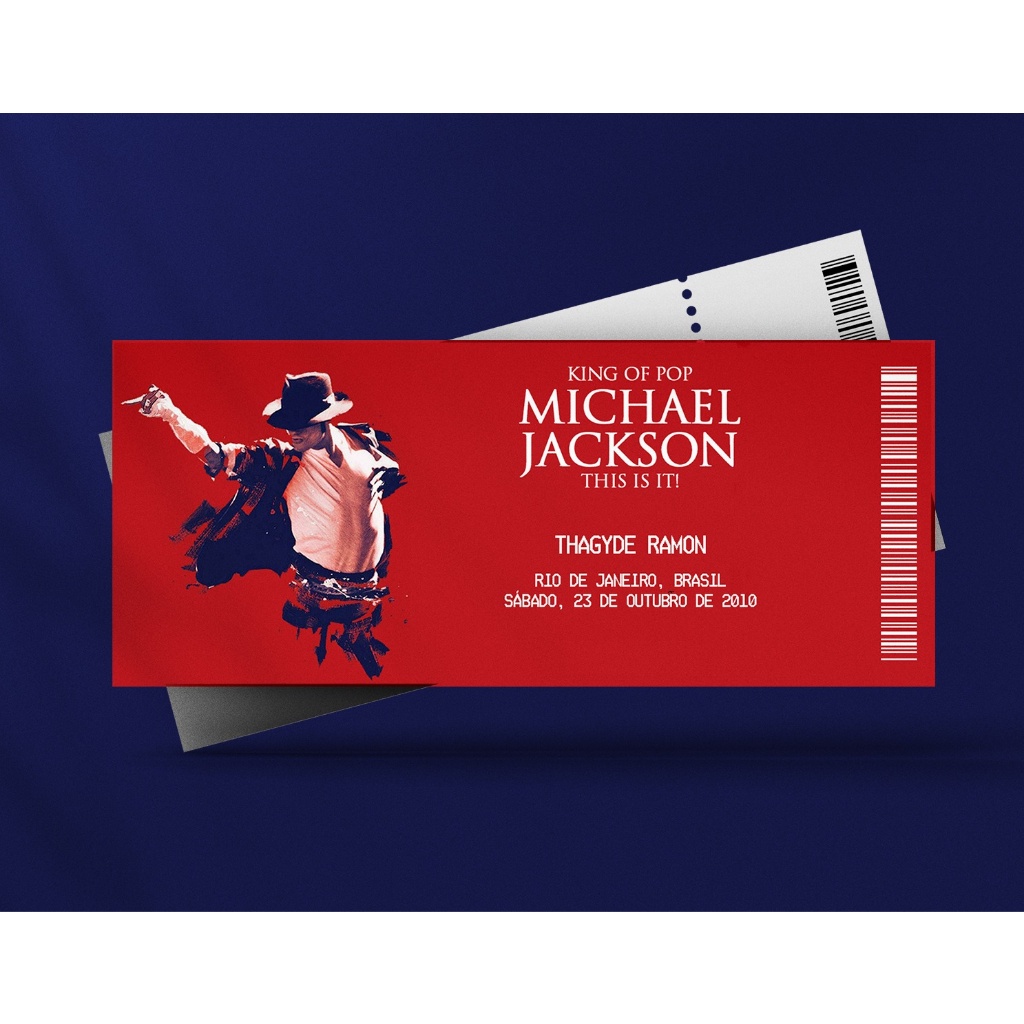 Ingresso Holográfico Personalizado Michael Jackson - This is It!