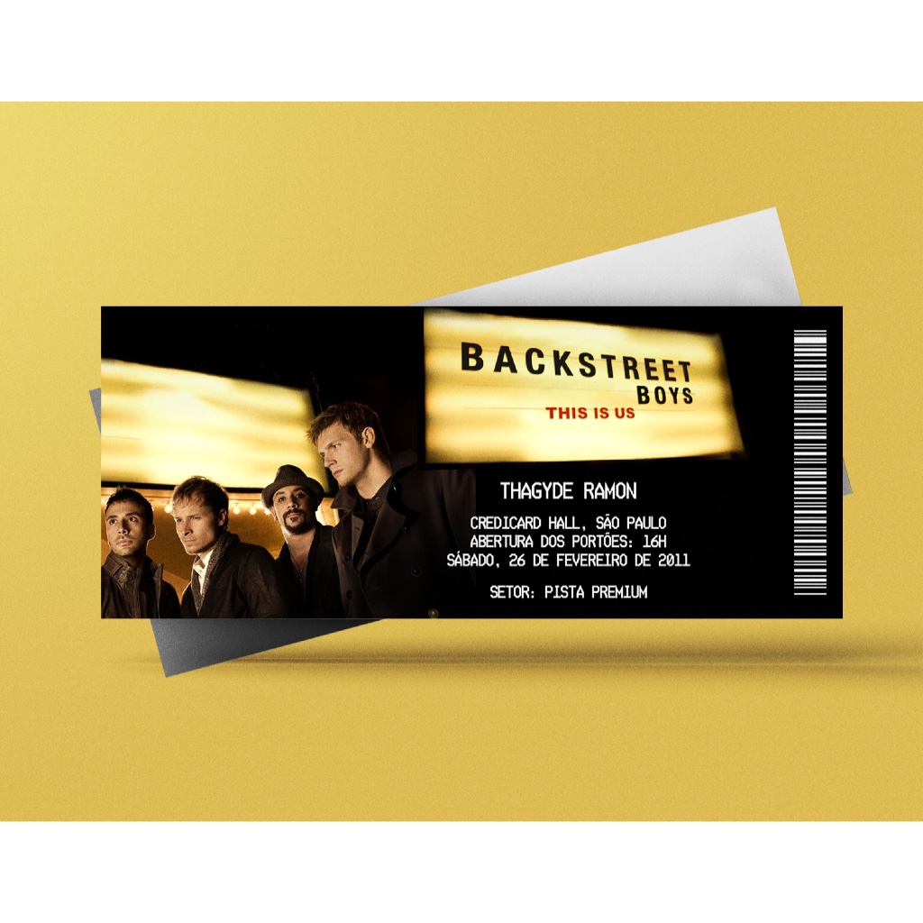 Ingresso Holográfico Personalizado Backstreet Boys - This Is Us