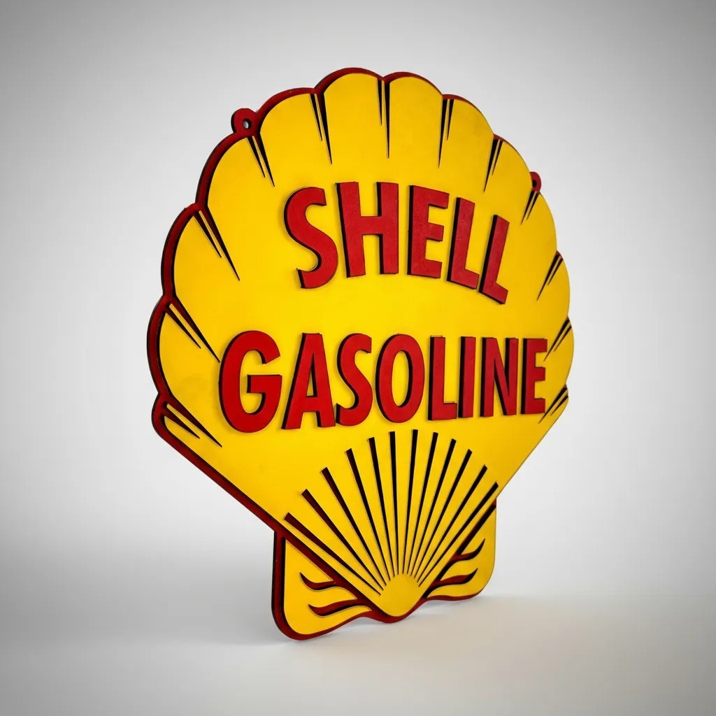 Placa Decorativa 3D Posto Gasoline Logotipo