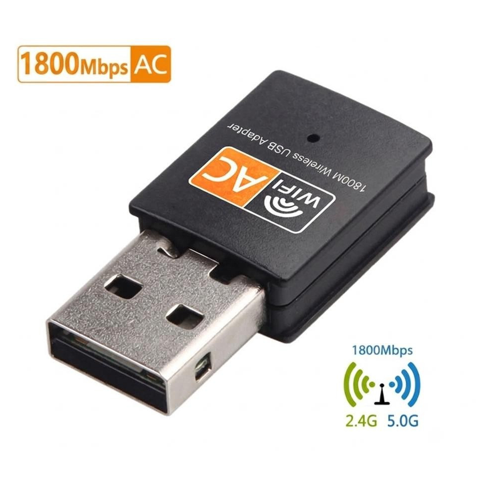 Adaptador Wifi Usb Wireless Receptor AC 1800MPS 802.11 Computador e Notebook